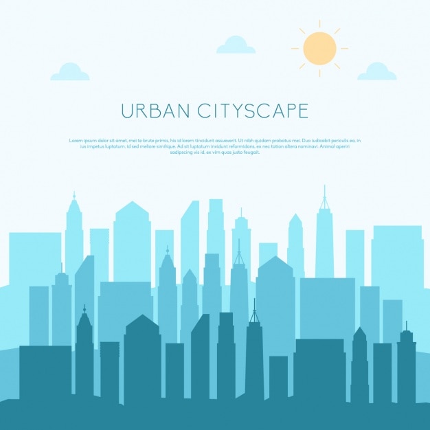 Free vector coloured skyline design