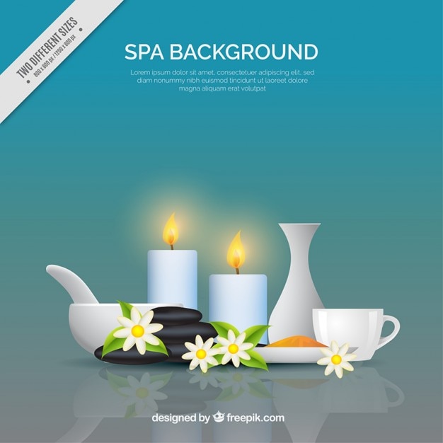 Free vector coloured spa elements background