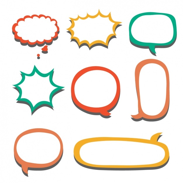 Free vector coloured speech bubbles collection