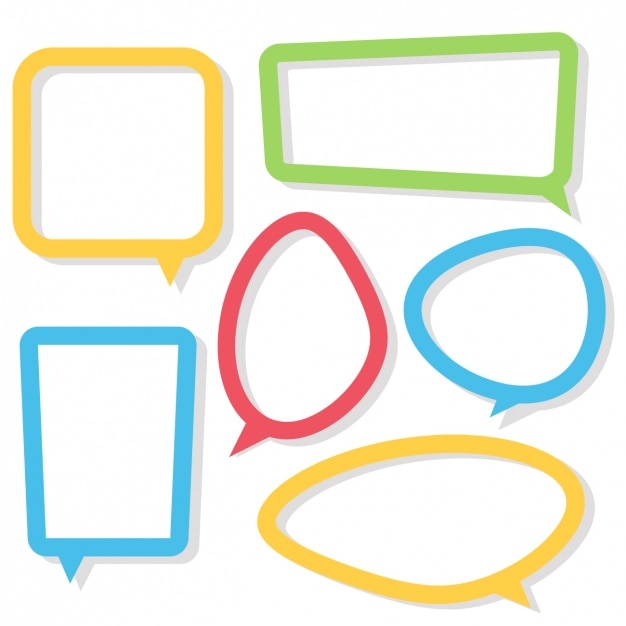 Free vector coloured speech bubbles collection