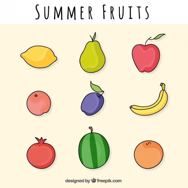 Coloured summer fruits