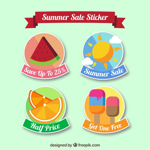 컬러 여름 판매 스티커
