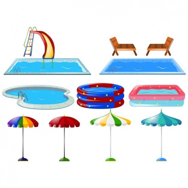 Coloured swimming pools collection