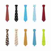 Free vector coloured ties collection