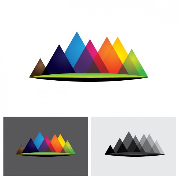 Free vector coloured triangles logo