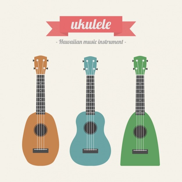Coloured ukelele collection