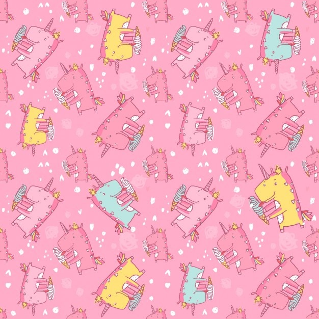 Unlock Your Creativity with the Captivating ‘Coloured Unicorns Pattern’ – Free Vector Template