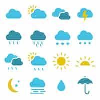 Free vector coloured weather icons collection