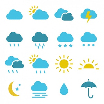Coloured weather icons collection