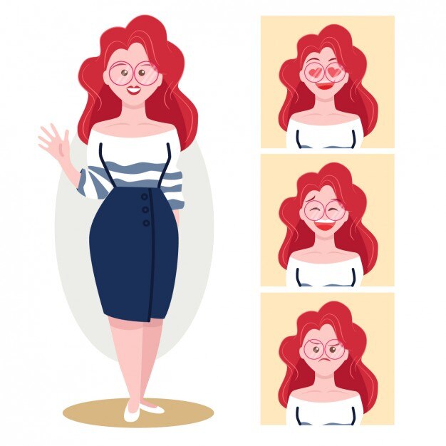 Free Vector coloured woman avatars