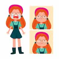 Free vector coloured woman avatars