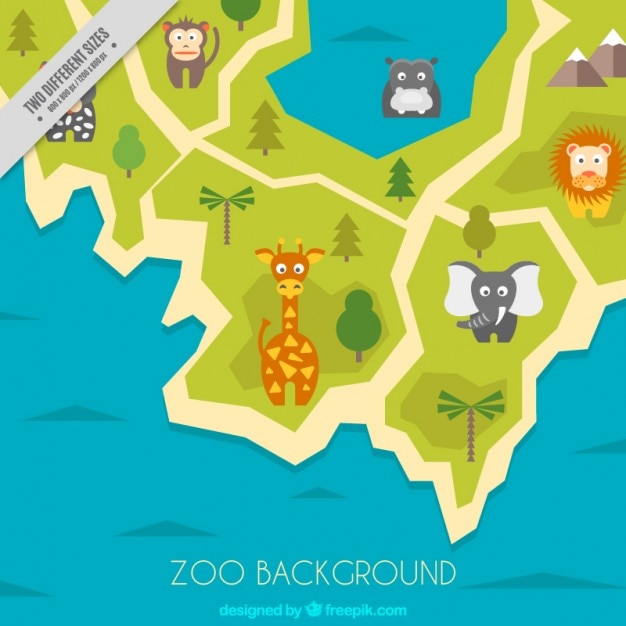 Free vector coloured zoo background