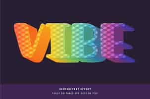 Free vector colourful 3d text effect with pattern