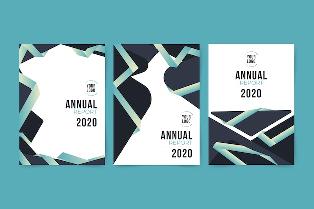 Free vector colourful abstract annual report 2020