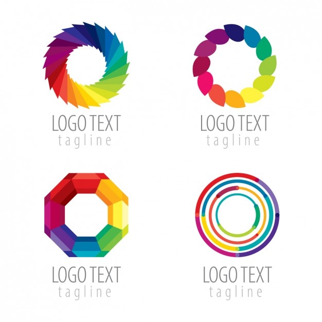 Free vector colourful abstract circles logo pack