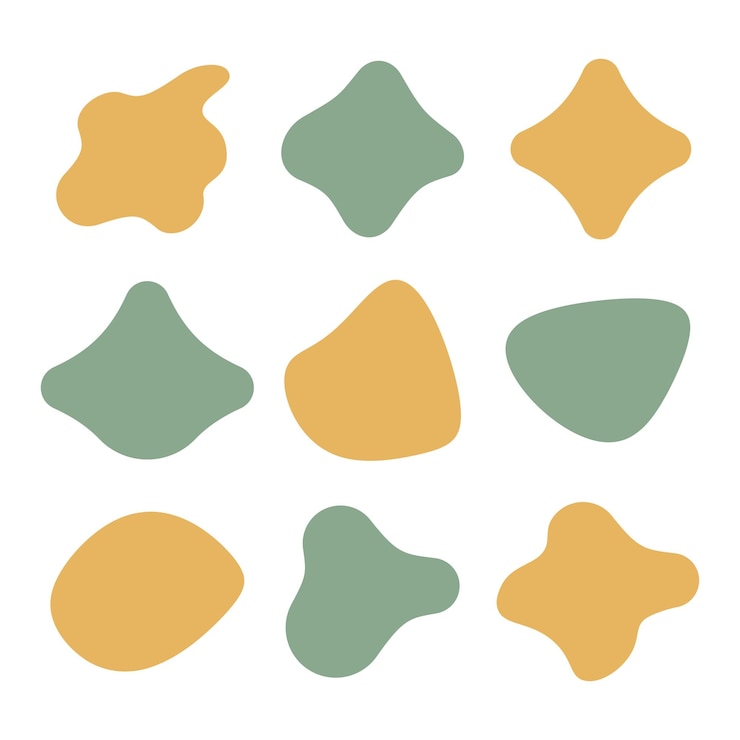 Free Vector colourful abstract shapes fluid hand drawn organic shapes vector shape creative element