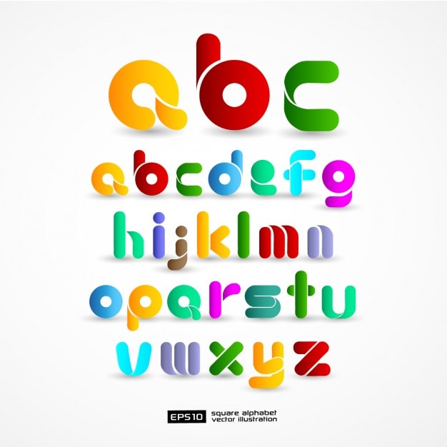 Free vector colourful alphabet