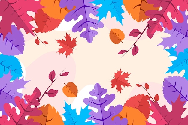 Free vector colourful autumn leaves background