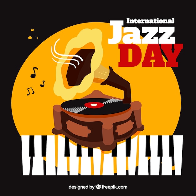 Free vector colourful background for the international jazz day