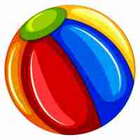 Free vector a colourful beach ball on white background