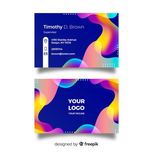 Colourful business card template