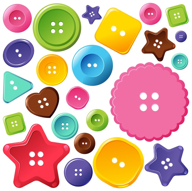 Free vector colourful buttons seamless pattern