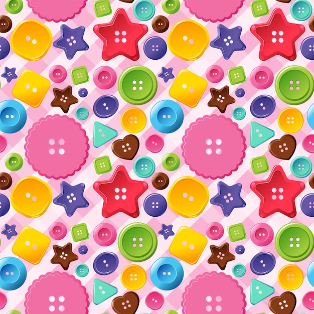 Colourful buttons seamless pattern