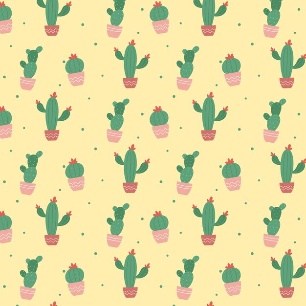 Colourful cactus plant pattern