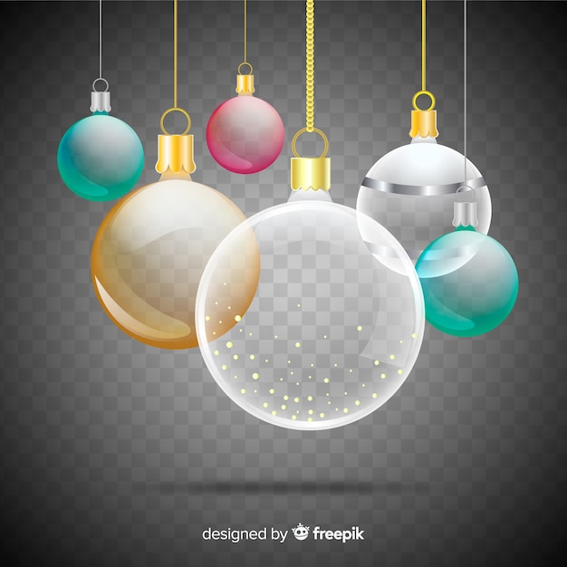 Colourful christmas in transparent background