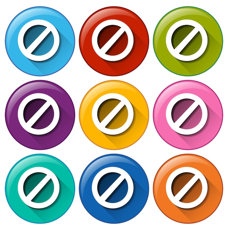 Free Vector colourful circle buttons with locks