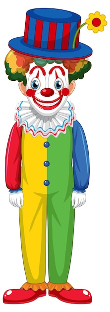 Free vector colourful clown cartoon character