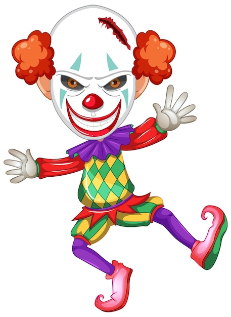 Бесплатное векторное изображение Красочный клоун мультипликационный персонаж