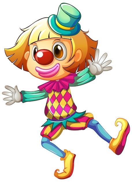 Free vector colourful clown cartoon character