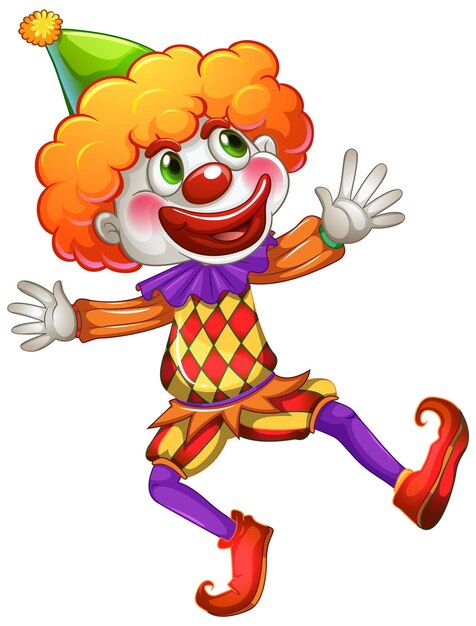 Colourful clown cartoon character