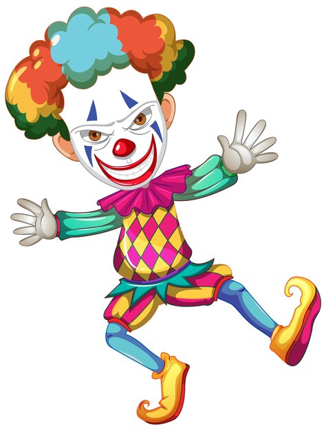 Colourful clown cartoon character