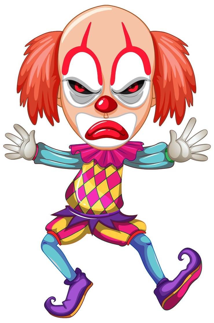 Free Vector colourful clown cartoon character