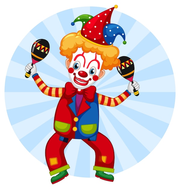 Free vector colourful clown cartoon character