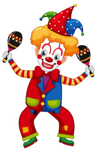 Free vector colourful clown cartoon character