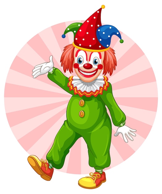 Free vector colourful clown cartoon character