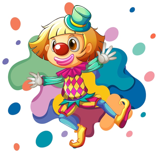 Vettore gratuito personaggio dei cartoni animati di pagliaccio colorato