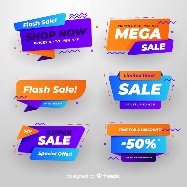 Colourful collection of abstract sale banners