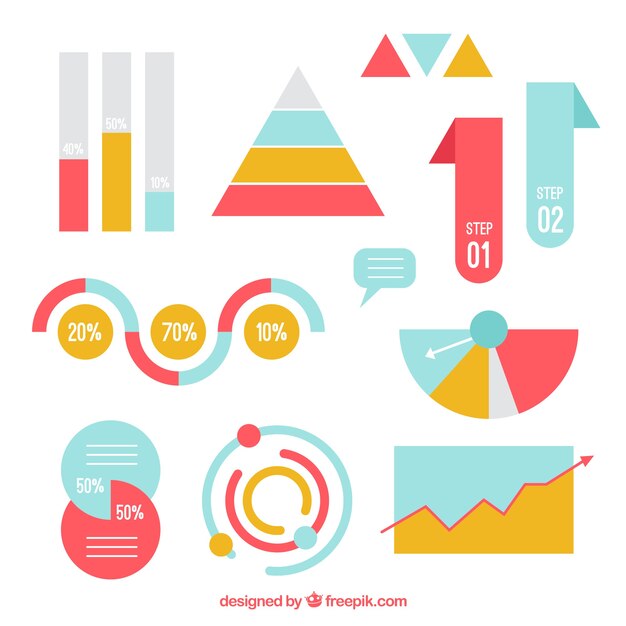 Colourful collection of infographic elements