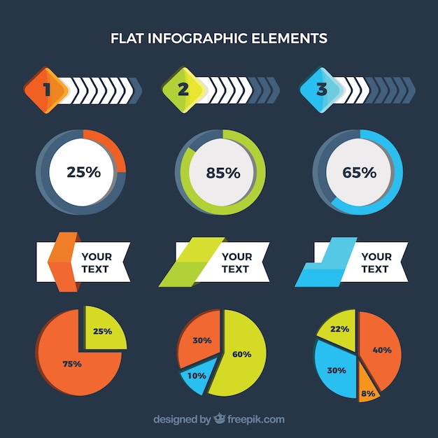 Vector Templates: Colourful Collection of Infographic Elements Free to Download