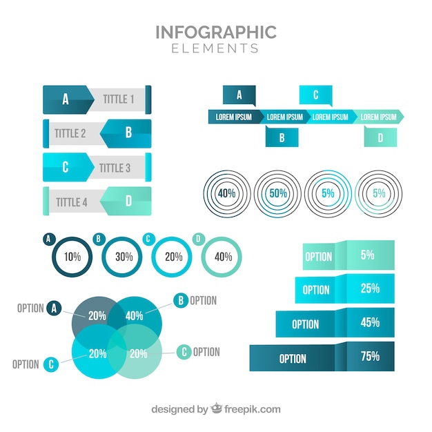 Vettore gratuito collezione colorata di elementi infographic