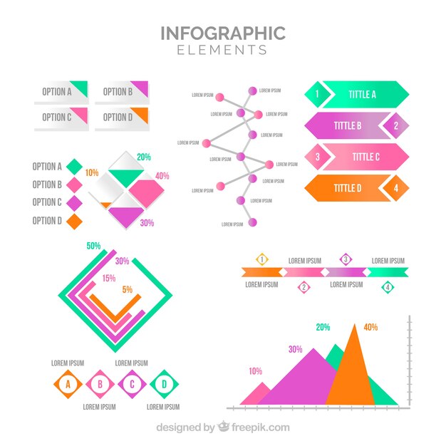 Infographic 요소의 화려한 컬렉션