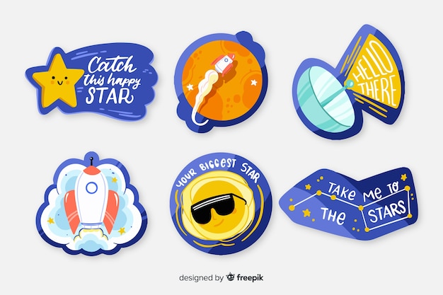 Colourful collection of space stickers