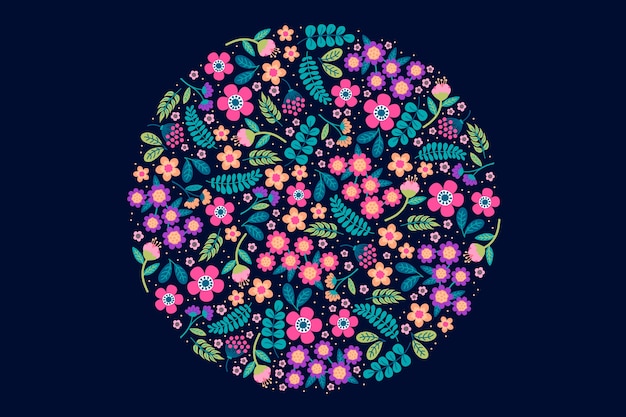 Free vector colourful ditsy floral ornaments