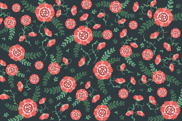 Colourful ditsy roses floral print background