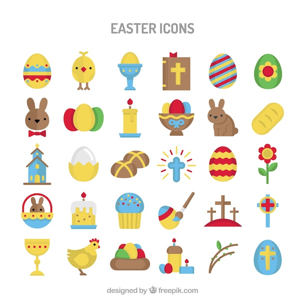 Colourful easter icons