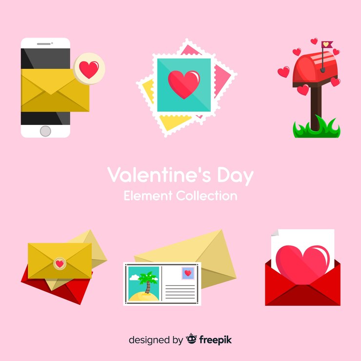 Free Vector colourful element collection on valentines day
